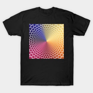 Optical Illusion Angle Gradient on White T-Shirt